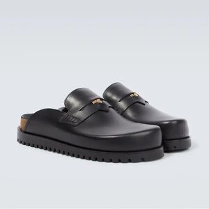Men’s Versace Medusa Mules in black leather